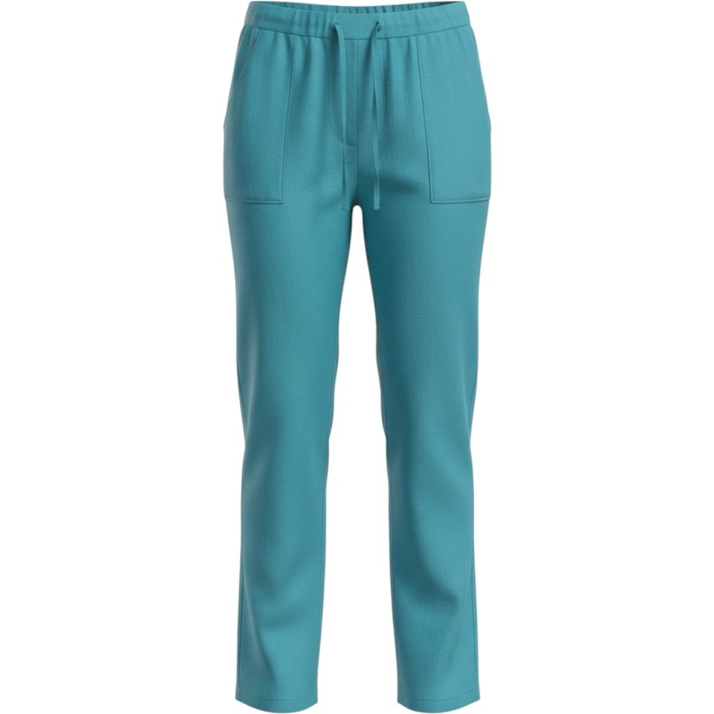 Jessica London Turquoise Linen Blend Wide Leg Pants Tall 14T Drawstring